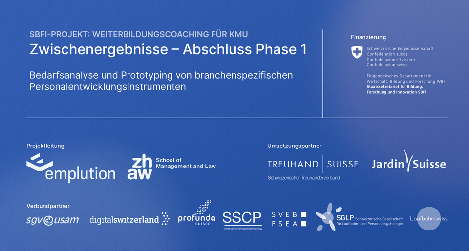 Abschlussergebnisse Phase 1 – SBFI-Projekt Weiterbildungscoaching für KMU